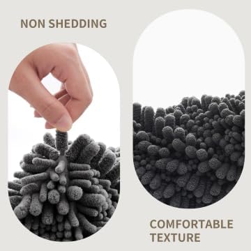 Bathroom Rugs Non Slip Washable 70x24, Extra Thick Soft Chenille Absorbent Bath Mat, High Density Barrier Non Slip Backing, Quick Dry Plush Shaggy Floor Carpet for Tub&Shower, Darkgrey