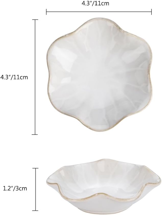 JAMEND CLXP 2PCS White Lotus Leaf Shape Ring Holder Dish, Small Key Bowl, Ceramic Trinket Tray Jewelry Dish Organizing Necklace Earrings for Mom Friend Sister, All Jewelries Are NOT Included, White.