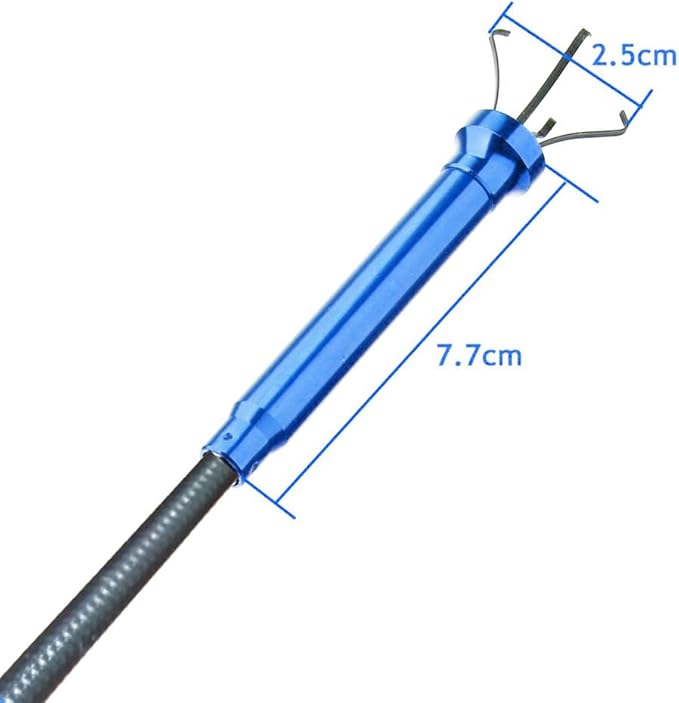 Flexible Claw Pickup Tool with Magnet Tool Flexible telescoping Claw led Light Grabber Extend，Long 28'' Four Claw 4-Claw for Small Parts Pickup Reacher Tool for Mechanics,Jewelry,Kids,etc. (Blue)