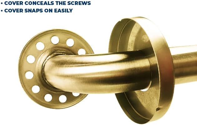 Grab Bar Bundle - ADA Compliance - 1.5" Diameter - 18", 36", 42" Lengths - Pack of 3 - Brushed Brass, Toilet Grab Bars for Commercial Restrooms and Grab Bars for Shower