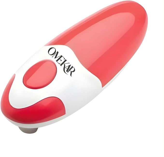 Electric Can Opener, One-Touch Automatic Smooth Edge Can Opener for All Can Sizes, Battery Operated Hands-Free Kitchen Gadget for Seniors with Arthritis (Red)