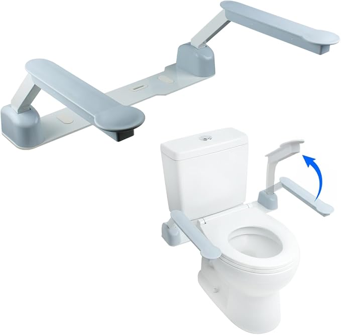 Toilet Handles for Seniors, Toilet seat Safety Frames & Rails Assist for Elderly sit to Stand, Toilet Handicap Rails with arms Toilet Grab Bars for Seniors No Legs Easy Install