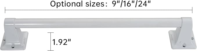 Joyrain Stainless Steel Bathroom Grab Bar for Elderly - Safety Rail & Towel Rack Dual Function, 9/16/24 Inch Anti-Slip Handle for Shower/Toilet/Tub (White, 24 inch)