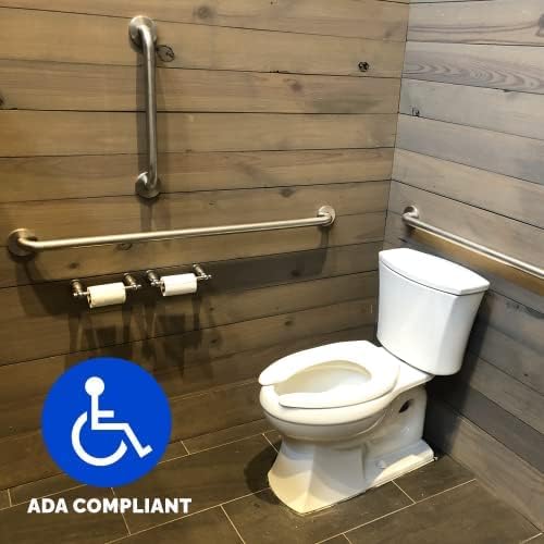 Grab Bar Bundle - ADA Compliance - 1.5" Diameter - 18", 36", 42" Lengths - Pack of 3 - Brushed Brass, Toilet Grab Bars for Commercial Restrooms and Grab Bars for Shower