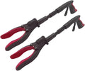 Grabber Reacher Tool 19" Aluminum Magnetic Claw with LED Light, Reacher Grabber Pickup Tool, Foldable Gripper Grabbers for Elderly Grab it Reaching Tool, Trash Grabbers Pickers, Red, By Luxet 2-Pack
