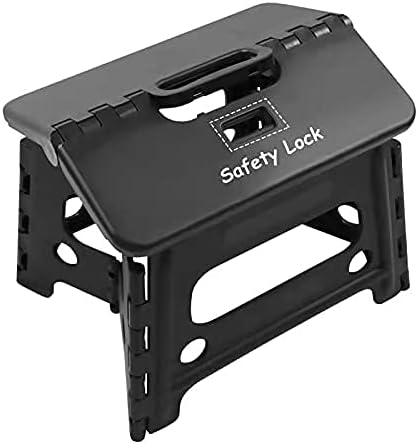 Kids Folding Step Stool for Toddlers – Safety Lock to Stable (1 Black)