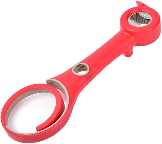 Muellery Multifunctional 6 in 1 Opener Jar Bottle Can Opener Comfort Easy To Use Home Multi Kitchen Tools Red CW00542Red