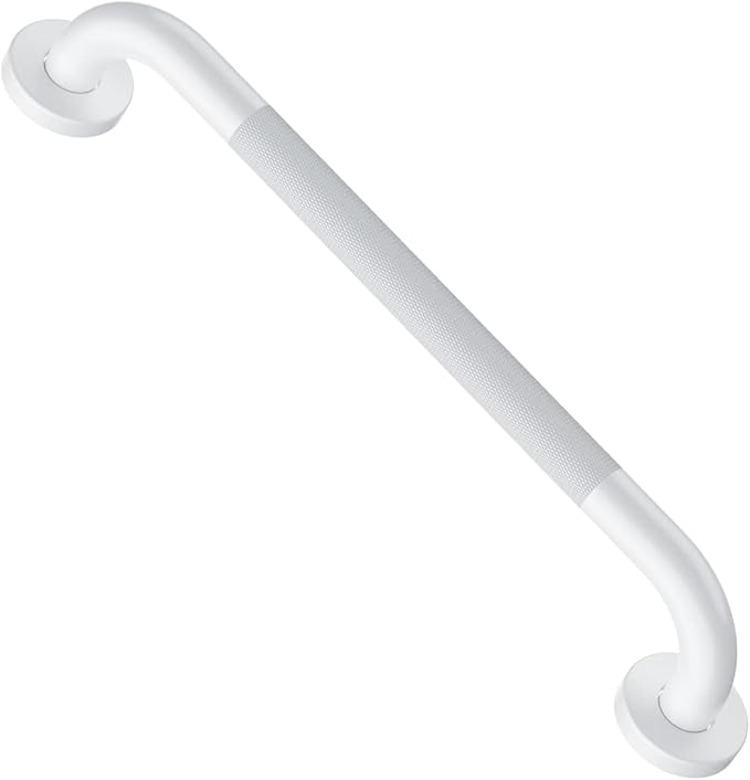 16 Inch Oil Rubbed White Shower Grab Bar w/Anti Slip Grip, ZUEXT Stainless Steel Bath Grab Bar,Bathroom Balance Bar, Wall Mount Safety Handrail Support, Handicap Injury Elderly Senior Assist Handle