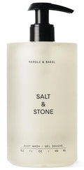 Salt & Stone Body Wash with Antioxidants for Deep Moisture | For Women & Men, Sulfate, Paraben, & Dye Free, Leaving Skin Soft and Hydrated | Neroli & Basil 15.2 fl oz