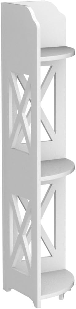 J JINXIAMU Corner Shelf Stand, Storage Organizer Great for Bathroom, Corner Shelf Perfect for Small Space,Waterproof Stand Also Use for Toilet Paper Stand,White