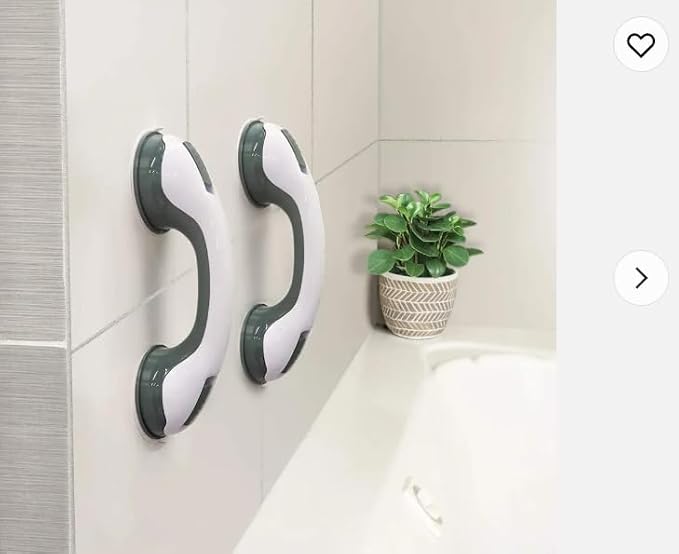 Non-Slip Suction Grab Bar.for Extra Stability in Showers, Bathtubs and Toilets.Suction Grab Bar for People with Disabilities, Elderly Individuals, Pregnant Women, and Children.12 Inch,Green.(2-Pack)