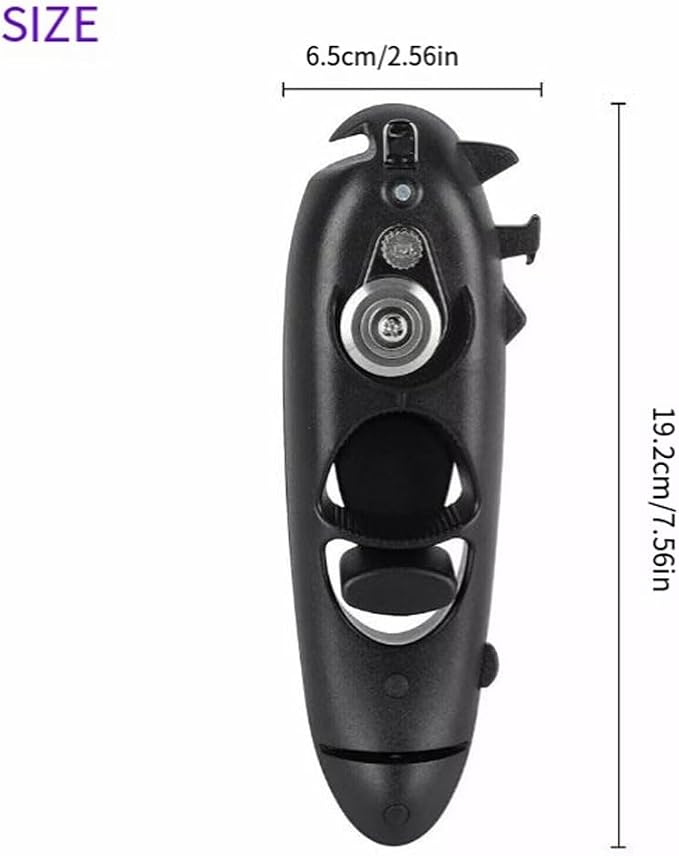 Manual Can Opener, Smooth Edge Cutter, 420J2 Stainless Steel, Safe Lid Removal, Multi-Function Bottle Opener for Kitchen and Outdoor(black)
