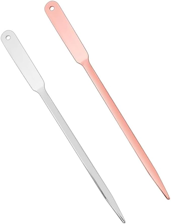 WXJ13 2 Pack Letter Openers Stainless Steel Lightweight Hand Envelope Slitter, Silver and Rose Gold