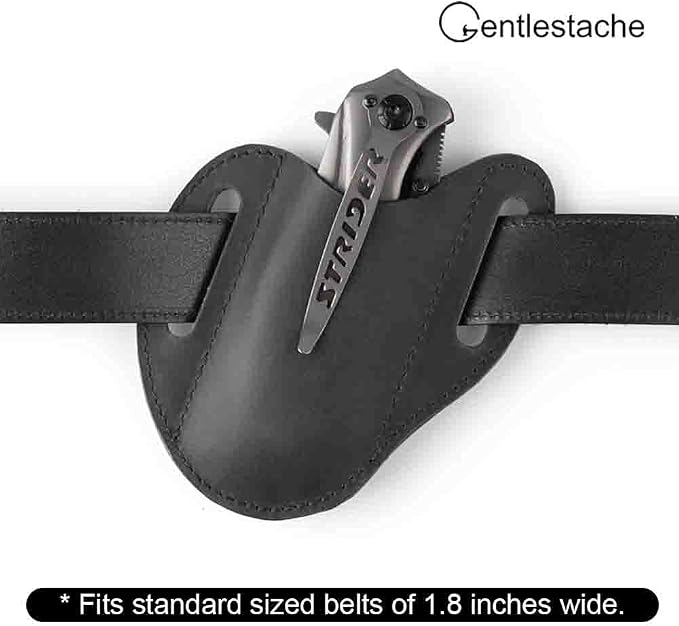 Gentlestache Leather Knife Sheaths for Belt,Folding Knife Belt Sheath, Leather Pocket Knife Sheath, Knife Holster Belt for Folding Knife, Black…