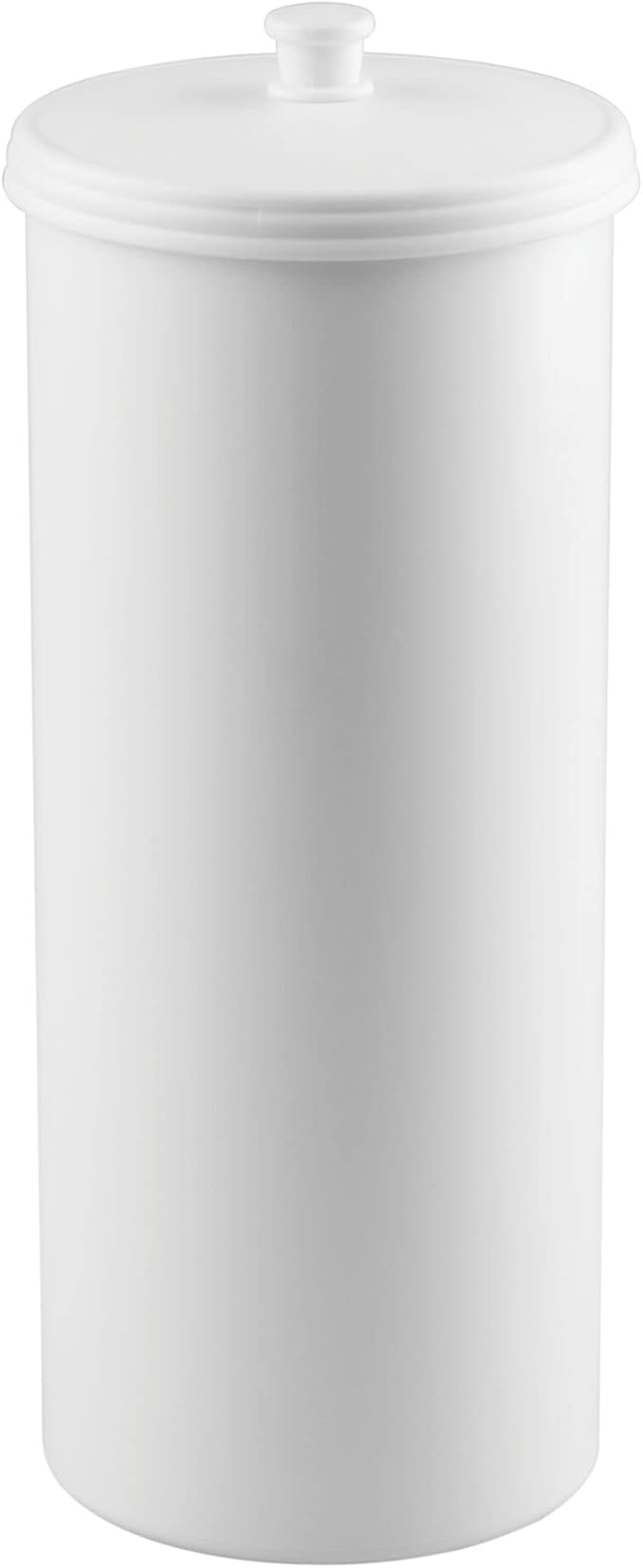 iDesign Freestanding Bathroom Toilet Paper Storage Holder with Lid for 3 Extra Rolls, White