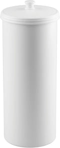 iDesign Freestanding Bathroom Toilet Paper Storage Holder with Lid for 3 Extra Rolls, White