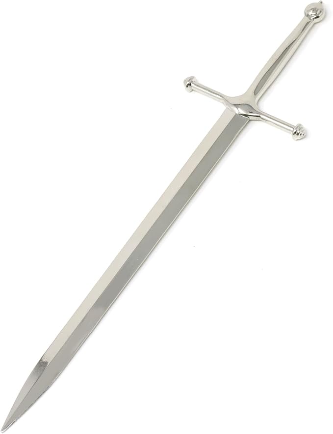Honbay 1PCS Sword-Shaped Letter Opener Knife Letter Opening Tool Zinc Alloy Envelope Slitter Metal Envelope Opener Sword Envelope Open Tool Mail Opener for School Home Office Mail Supplies (Silver)