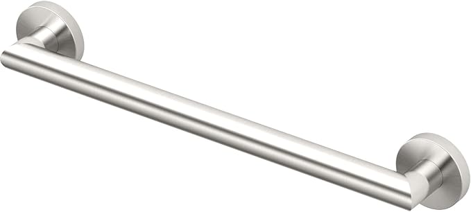 Gatco 972 Glam 18" Grab Bar, Satin Nickel | ADA Compliant Stainless Steel Safety Grab Bar for Bathroom | Total Length 21", 1.25" Dia.