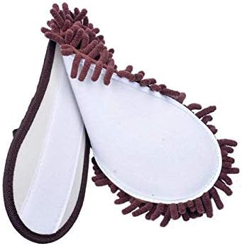 Cleaning Slippers Microfiber Slipper Detachable Mopping Shoes House Floor Cleaning Mop Chenille Sole, One Size (Brown)