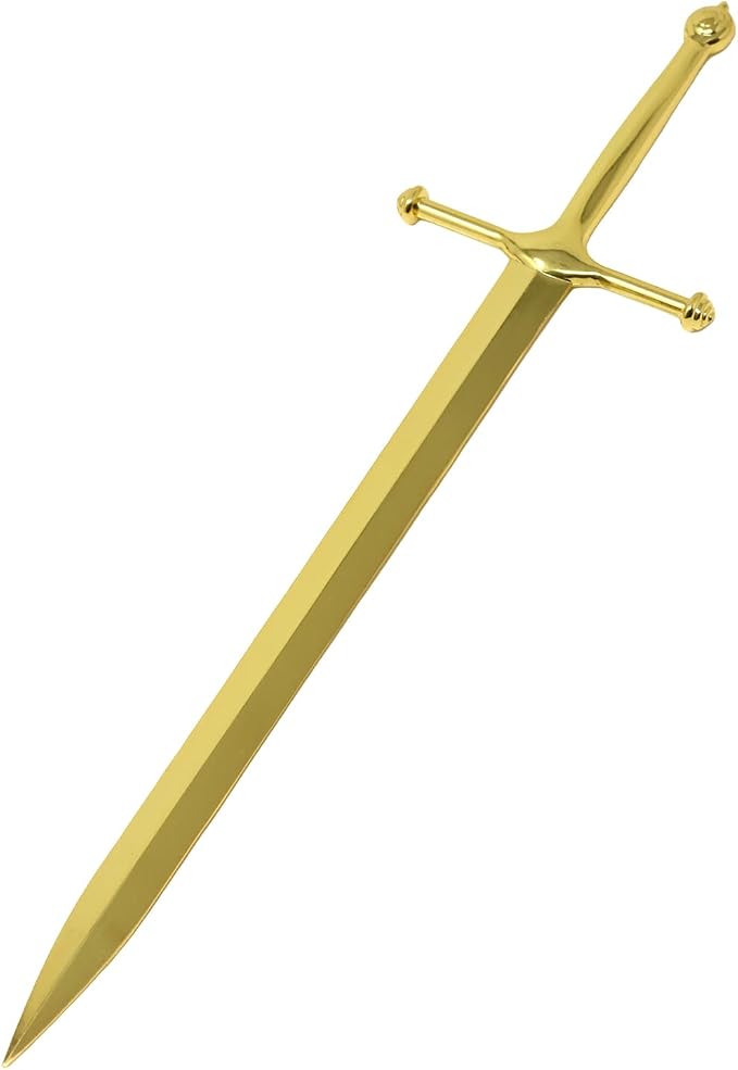 Honbay 1PCS Sword-Shaped Letter Opener Knife Letter Opening Tool Zinc Alloy Envelope Slitter Metal Envelope Opener Sword Envelope Open Tool Mail Opener for School Home Office Mail Supplies (Gold)