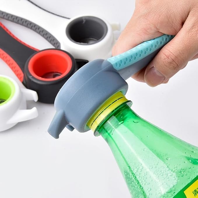 4-in-1 Multi-functional Jar Opener & Bottle Opener Set for Weak Hands, Arthritis, Seniors - Easy Grip Can Opener, Twist-Off Lid Remover with Non-slip Gripper Pads, Kitchen Gadgets (Blue)