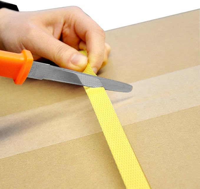 CANARY Cardboard Cutter with Blade Cover - 7.5" Box Cutter Utility Knife for Breaking Down Boxes & Opening Packages - Made in Japan, Orange