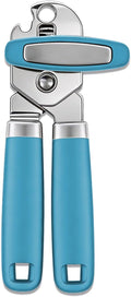 Can Opener Manual, Hand Heavy Duty Stainless Steel Bottle Opener Comfortable Handle, Sharp Blade Smooth Edge, Multifunctional Kitchen Tool, Blue