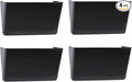 EASEPRES 4 Pack Black Single Pocket Hanging File Organizer, Plastic Wall Mount Paper Mails Magazines Holder, Mounted Folder Bins for Office, School and Home, 12.99x4.13x7.48 inches