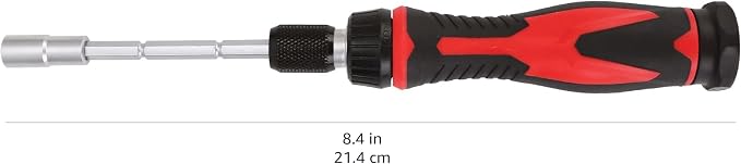 Amazon Basics Magnetic Ratcheting Wrench and Electronics Precision Screwdriver Tool Set, 73-Piece, with Carry Case for Household Repair, Small Jobs, Eyeglasses, Black/Red/Silver