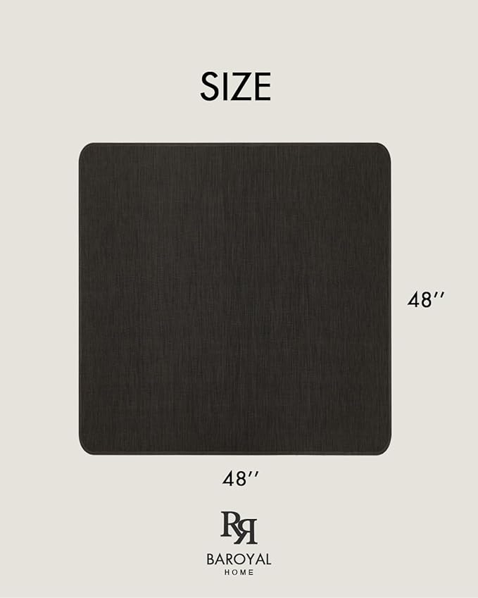 BARoyal Office Chair Mat for Hardwood Floor Under Desk Computer Rolling Chair Mat for Wood/Tile Floor Non-Slip Heavy Duty Desk Rug PVC Plastic Hard Floor Protector 48"x 48" (Espresso)