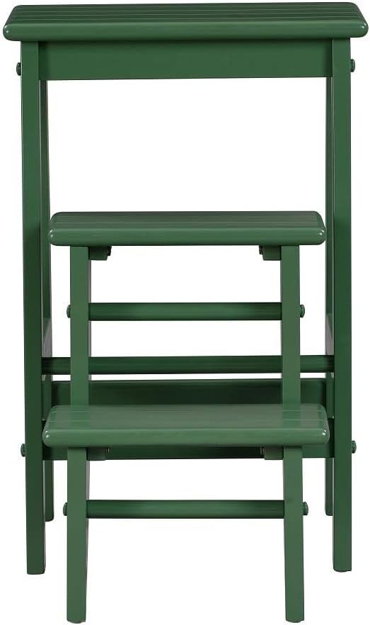 Boraam Niko Folding Counter Height 3-Tier Step Stool - Equestrian Green