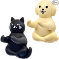 Cute Cat and Dog Waterproof Self-Adhesive Shower Hook Set, Black Cat and Yellow Dog Razor Holder Bathroom Accessories for Men Women Animal Lover, Animal Lover Bathroom Decor Gifts for Women Men