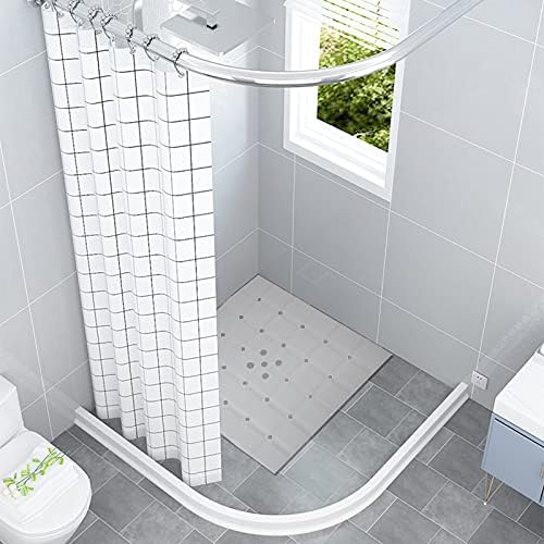 Webos Shower Mat for Textured Surface：Silicone Non Slip Shower Mat Without Suction Cups Foldable - Square Bath Mat for Reglazed Tub Textured Shower Floor (Grey, 21x21 Inches)