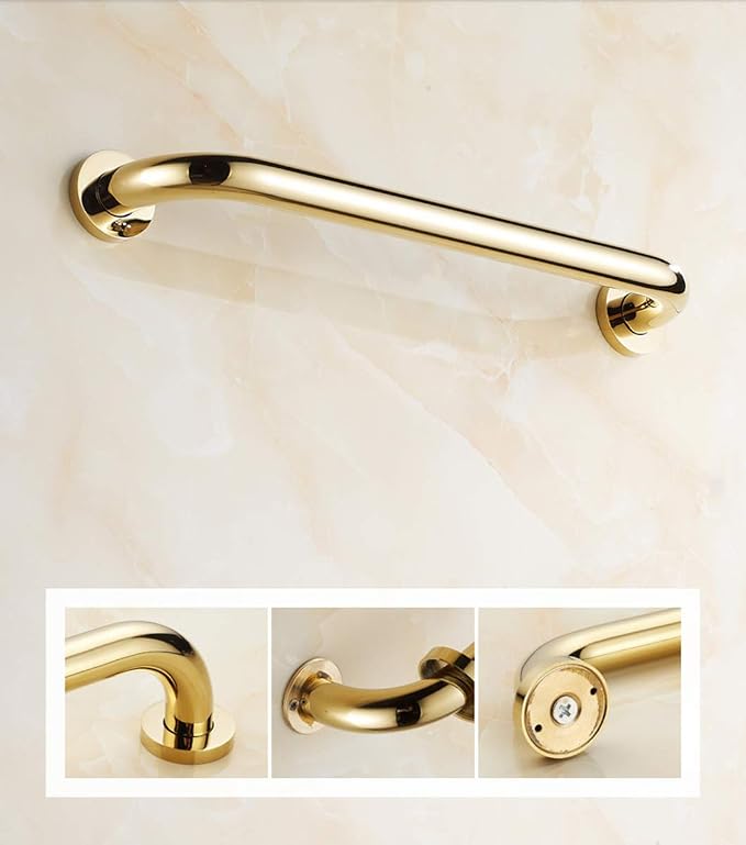 ELLO&ALLO Bathroom Shower Grab Bar with Concealed Screws, Home Care Bath Hardware, Gold Finish (16 Inch)
