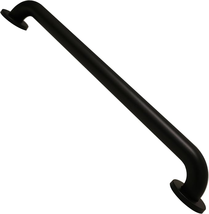 Westbrass GB36-MB 36" x 1.5" Stainless Steel Grab Bar with Flanges and Screws – ADA Compliant, Matte Black