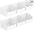 Homsorout Storage Bins for Shelves - Small Trapezoid Closet Shelf Organizer, Fabric Organization Bins with Handles, Storage Baskets for Clothes, Towel, Purse, 6 Pack, White