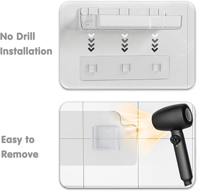 Sotfamily Clear Shower Caddies with Soap Dish & Adhesive Pads, 2 Packs | Acrylic Wall Mounted Shower Shelves for Bathroom Organizers and Storage, No Drill for Bathroom Decor