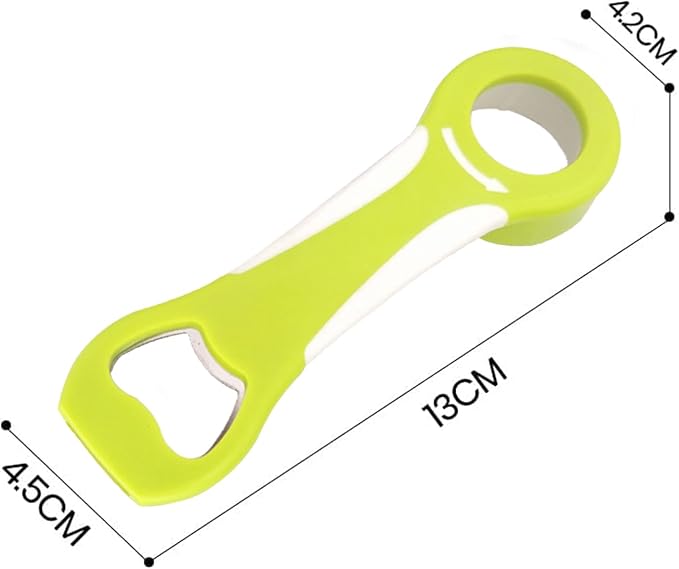 Multifunctional Bottle Opener 4-in-1 Grip Tool Easy Twist Cap Jar for Soda Bottles Canning Lids Can Tabs Arthritis Relief Kitchen Gadget Effortless Opening(White Green)