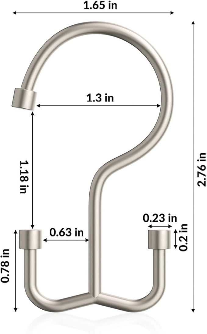 Goowin Shower Curtain Hooks, Shower Curtain Rings, Metal Shower Curtain Hangers Rust Proof, Double Glide Shower Rings for Curtain, Shower Hooks for Shower Curtain, Matte Nickel, 12 Pack-Cylinders