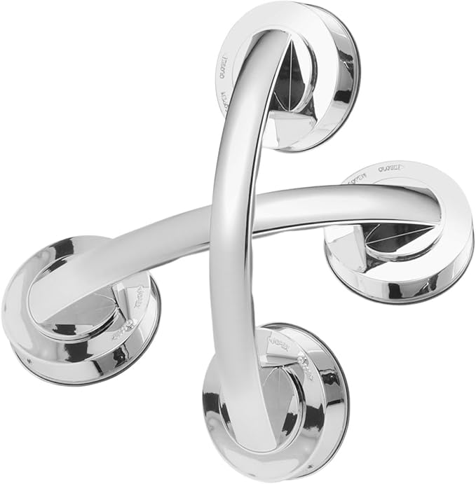 VICASKY Suction Cups 2pcs: Shower Grab Bars No Drilling Thickened Self-Adhesive Bathroom Safety Handles for Shower Bathtub Support Suitable for Seniors Elderly Heavy Duty Waterproof