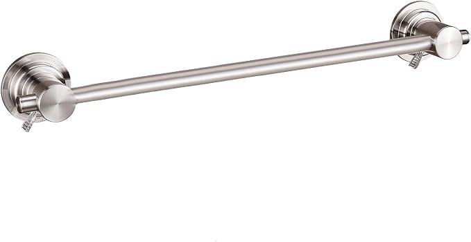JiePai 24 inch Suction Cup Towel Bar Brushed Nickel,Bath Shower Towel Holder Shower Door Adhesive Towel Bar Suction Towel Rack (Brushed Nickel, 24inch)