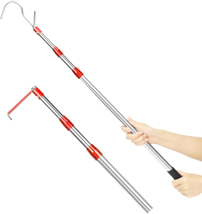 TOKPELA Cargo Grabber Reach Retriever Tool, Truck Cargo Grabber, 6.3FT Telescoping Pull Pole with 2 Hook, Grabber Reach Tool for Pickup Truck Bed, Heavy Duty Truck Accessories