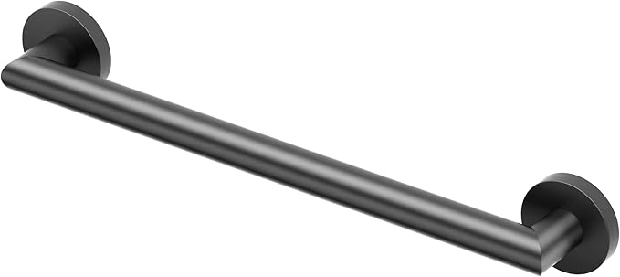 Gatco 962MX Glam ADA Compliant Grab Bar, 18-Inch Matte Black Bathroom Safety Grab Bar, Wall Mounted Stainless Steel Shower Handle, Heavy Duty Safety Rail for Bathtub, Shower, Toilet & Handicap Support