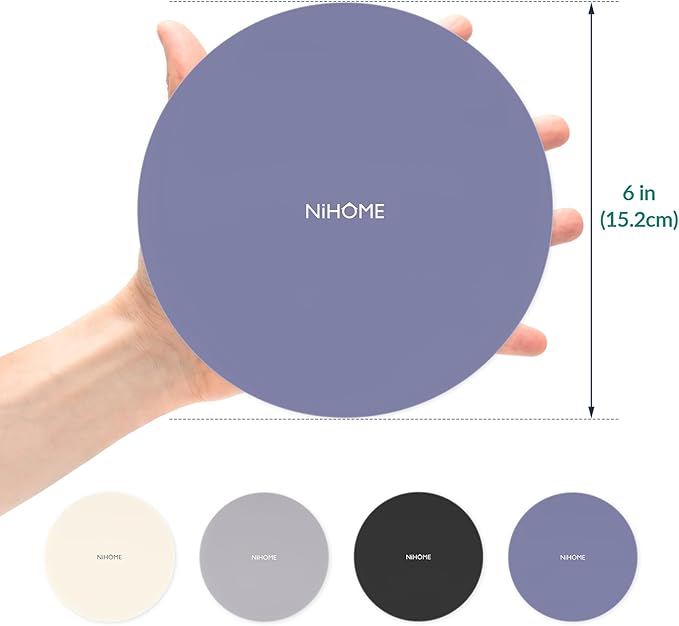 NIHOME Silicone Jar Opener – 6 Inch Large Anti-Slip Grip Pads, Premium 100% Food-Grade Silicone, Stylish Designer Colors, Multi-Purpose Heat-Resistant Mat & Coaster, Set of 4