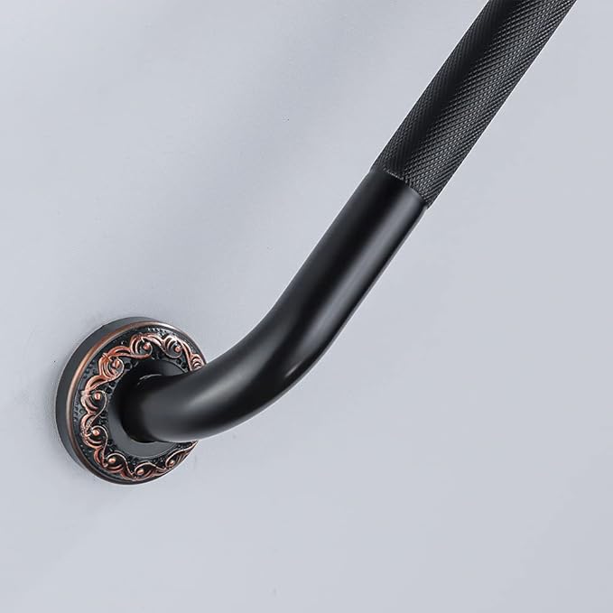 16-Inch Grab Bar Featuring Anti-Slip Handrail, Solid Brass, Oil Rubbed Bronze, Heavy-Duty Construction Armrest, Bathroom Bathtube Shower Safety Rail