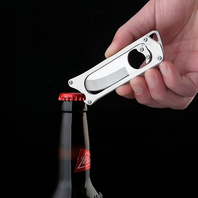 Mutipurpose Stainless Steel Utility Knife, Easy Slide Retractable Blade, EDC Box Cutter Push pull Cutter Knife for Everyday Carry (Style1)