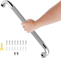 Shower Grab Bar, 24 Inch Bathroom Grab Bar Handle with Anti-Slip Knurled Grip, Stainless Steel Bath Balance Bar, 1.25" Diameter Bath Safety Bar Support for Seniors Pregnant, Polished Chrome- 1 Pack