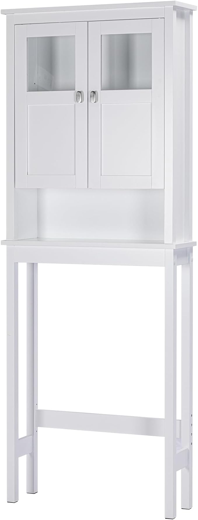 Spirich Bathroom Cabinet Over Toilet, Bathroom Storage Cabinet with Glass Doors and Adjustable Shelves, Over The Toilet Storage Cabinet, White