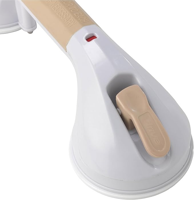 Drive Medical Suction Cup Grab Bar, White and Beige, 12 Inch
