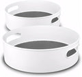Semlos 360° Rotating Lazy Susan Organizers, 2 Packs 9" and 12" Turntable Spice Rack Organisers for Kitchen Organization and Storage, Non-Slip Under Sink Organizer for Bathroom Pantry Cupboard